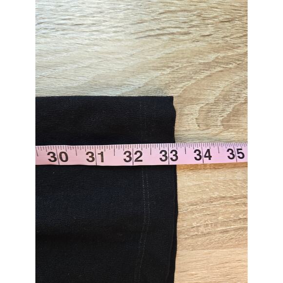 EILEEN FISHER Cropped Black Crepe Stretch Wide Leg Pull On Elastic Waist Pants M - Picture 9 of 11